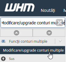 Modificare /upgrade conturi multiple WHM