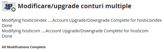 Modificare /upgrade conturi multiple
